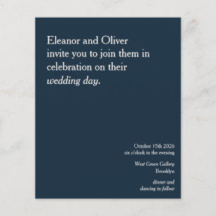 Budget Moderne elegante Blue Wedding Einladung Nav