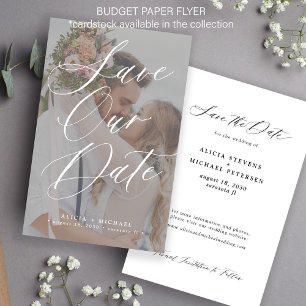 Budget moderne elegante Foto-Hochzeit Save-the-Dat Flyer