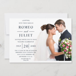 Budget Moderne elegante romantische Hochzeit des F Einladung