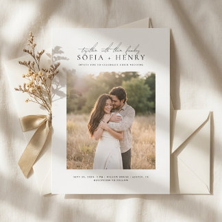 Budget Moderne Elegante Schrift Ein Foto Hochzeit Einladung