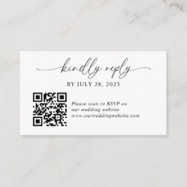 Budget Moderne, elegante Script QR Code Hochzeit Begleitkarte
