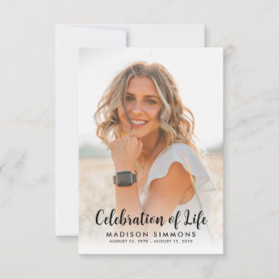 Budget Moderne Feier der Beerdigung von Life Foto Mitteilungskarte
