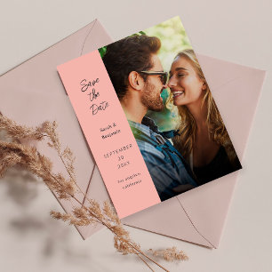 Budget Moderne Foto & Seiten Save-the-Date-Karte -