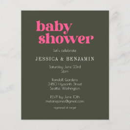 Budget Moderne Groovy Pink Green Baby Dusche laden