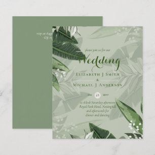 BUDGET Moderne Jardin Feuilles Faire-part de maria