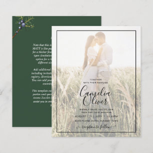 Budget Moderne Juniper Green Wedding Einladung