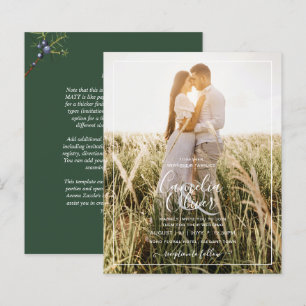 Budget Moderne Juniper Green Wedding Einladung