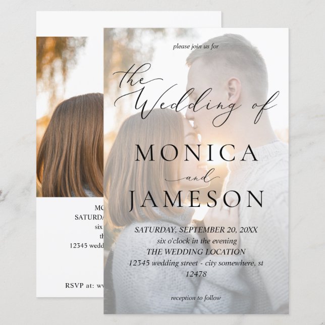 Budget Moderne Kalligrafie V2 Foto Wedding MED (Vorne/Hinten)