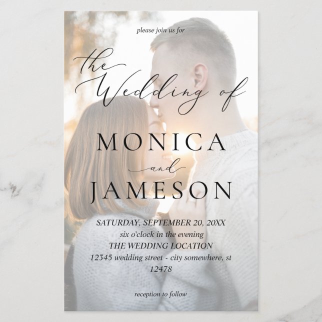 Budget Moderne Kalligrafie V2 Foto Wedding MED Flyer (Vorne)