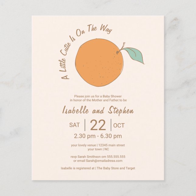 Budget Moderne kleine Süsse Orangefarbene Babydusc (Vorderseite)