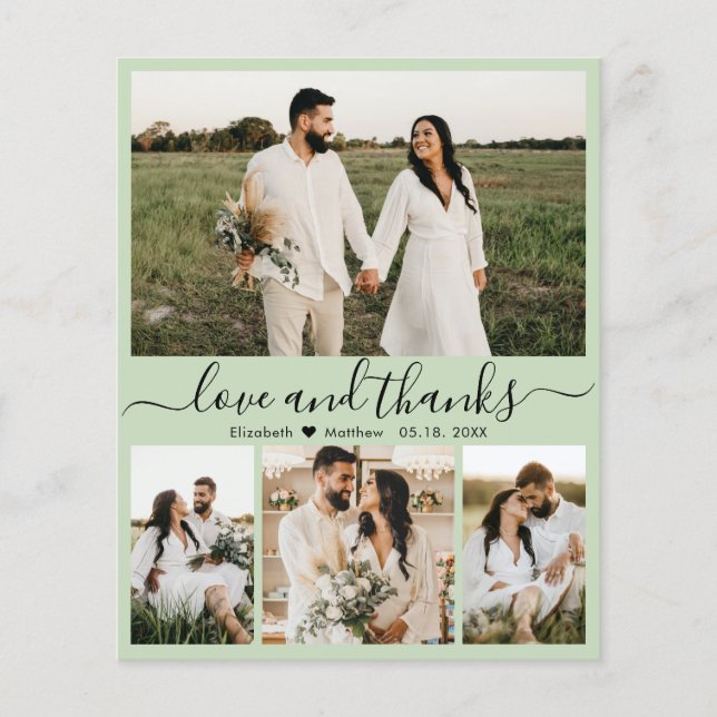 Budget Moderne Mariage photo Carte de remerciement (Devant)