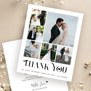 Budget moderne Mehrbild-Collage Hochzeit Danke