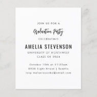 Budget Moderne Minimal Graduation Party Einladung