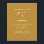Budget Moderne Ocker Script Einladung<br><div class="desc">Budget Minimalistisch Moderne Ochelgelbe Mustard-Schrift Einladung zur Hochzeit</div>