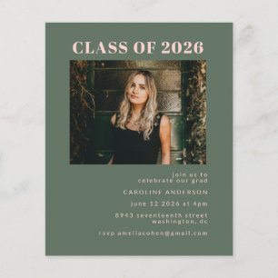 Budget Moderne Pink Green Foto Graduation Party