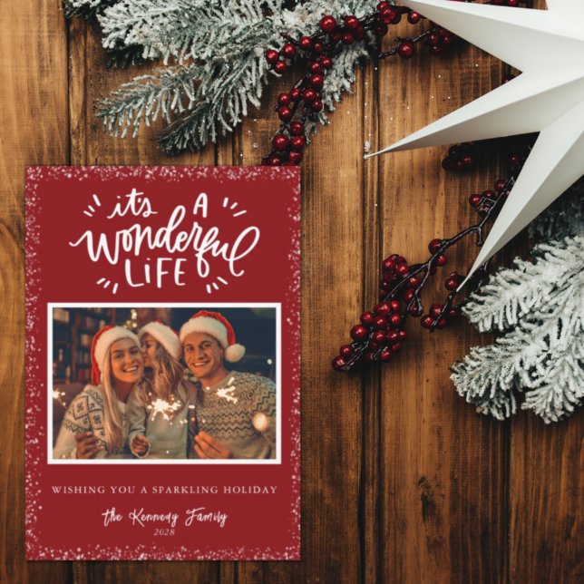 Budget Moderne Rustikale Foto Ferienkarte Flyer (Von Creator hochgeladen)