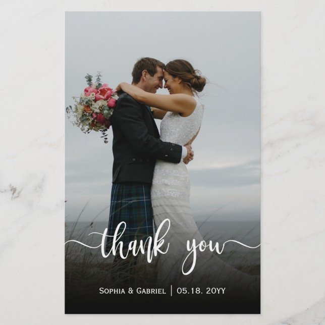 Budget Moderne Script Mariage Photo Carte de remer (Devant)