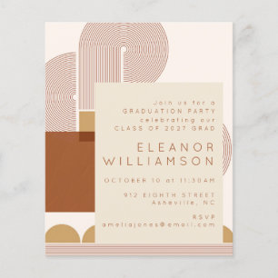 Budget Moderne Terracotta Graduation Party Einladu