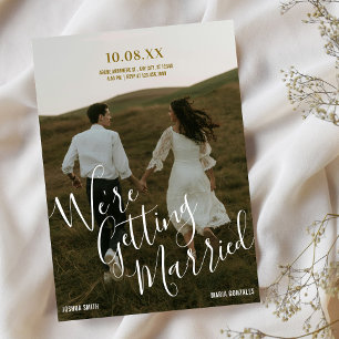 Budget Moderne Typografie Foto Hochzeit  Einladung