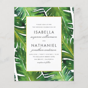 Budget Moderne Vert Feuille Tropical Mariage 