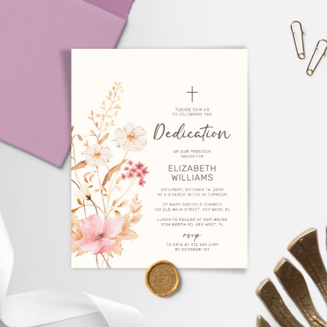 Budget Moderne Wildblume Garden Dedicite Einladung (Von Creator hochgeladen)