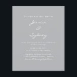 Budget Moderne Zinnskripte Einladung<br><div class="desc">Budget Minimalistisch Moderne Zinngrauen-Script-Einladung</div>