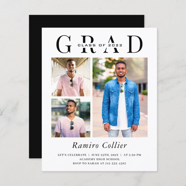 Budget Modernes 3 Foto Abschluss Celebration (Vorne/Hinten)