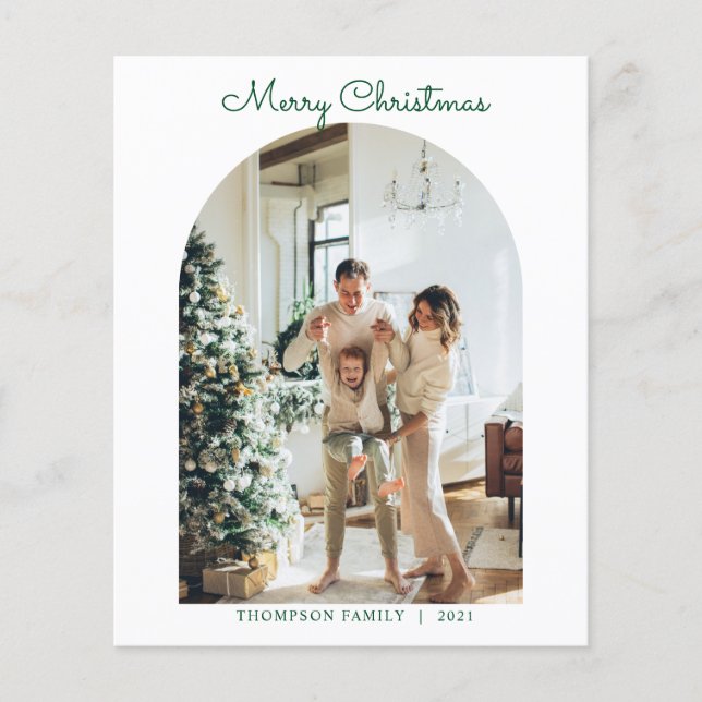 BUDGET Modernes 5 Foto Grün Frohe Weihnachtsbogen (Vorderseite)