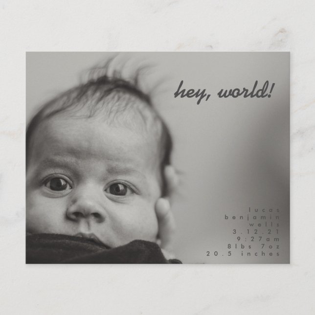 Budget Modernes Baby Foto Geburtserklärung (Vorderseite)