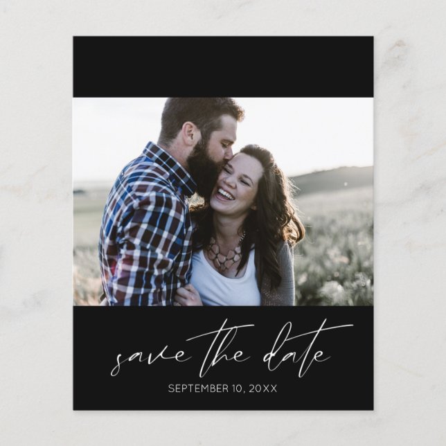 Budget Modernes Chic Foto Landsape Save the Date Flyer (Vorne)