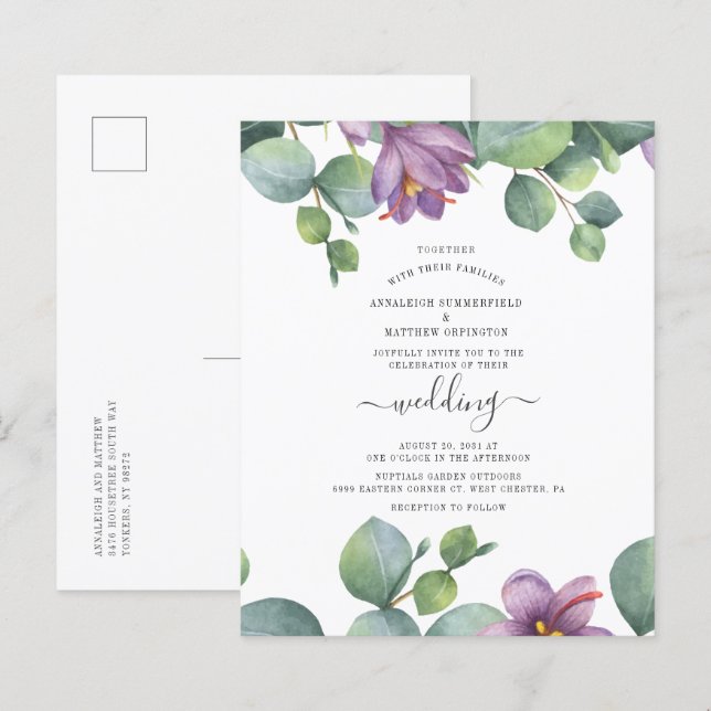 Budget Modernes Drehbuch Eucalyptus Watercolor Ein (Vorne/Hinten)