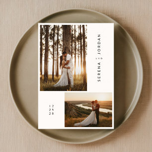 Budget Modernes einfaches Boho Foto Hochzeit Einladung