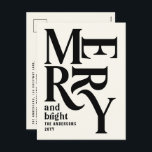 Budget Modernes, einfaches Creme frohe Weihnachten<br><div class="desc">Budget Moderne minimale traditionelle Retro Vintage Grafik Typografie natürliche Sahne frohe Weihnachtskarte. Teil einer kühnen Ferienkollektion.</div>
