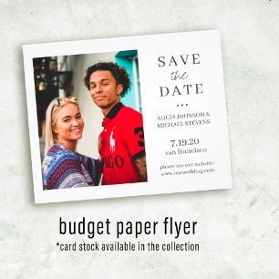 Budget modernes einfaches Foto Hochzeit Termin spe Flyer