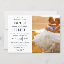 Budget Modernes elegantes Foto Hochzeit Einladung