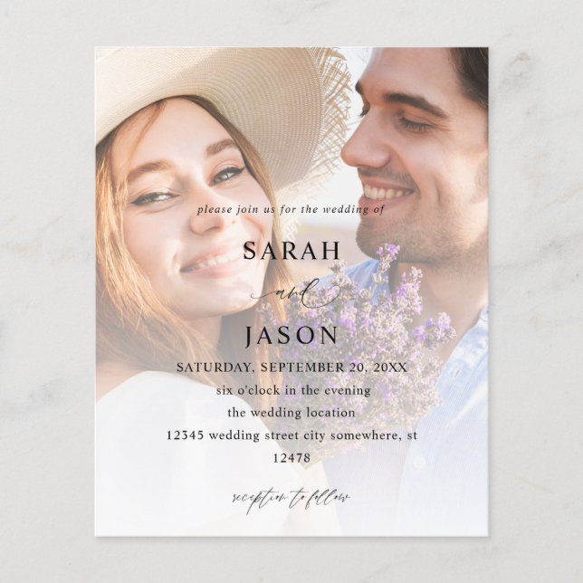 Budget Modernes Foto 7 Vertikale Hochzeit Flyer (Vorne)