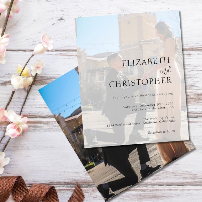 Budget Modernes Foto Hochzeit Einladung Flyer (Von Creator hochgeladen)