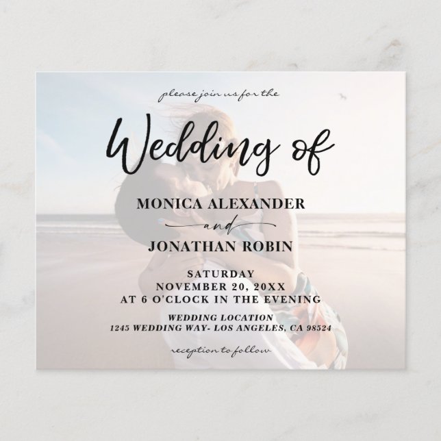 Budget Modernes Foto Horizontal 2 Wedding Flyer (Vorne)