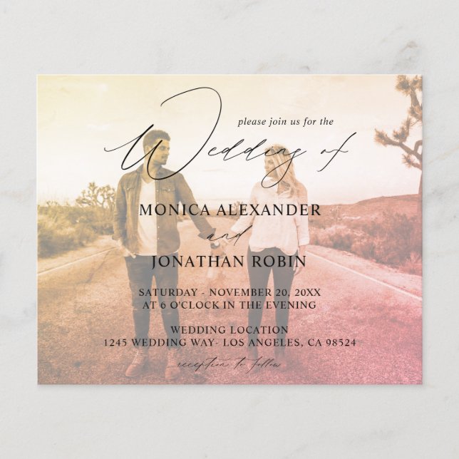 Budget Modernes Foto Horizontal 4 Effekt Hochzeit Flyer (Vorne)