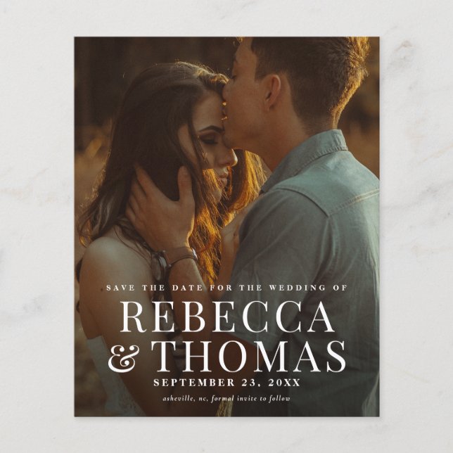 Budget Modernes Foto-Overlay-Hochzeit speichern Si (Vorderseite)