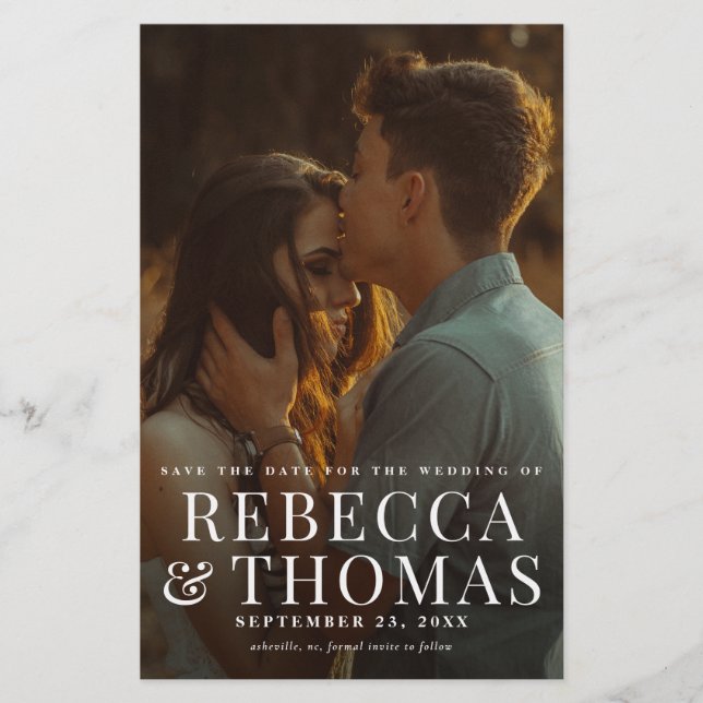 Budget Modernes Foto-Overlay-Hochzeit speichern Si Flyer (Vorne)