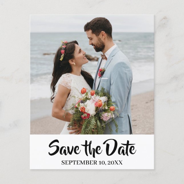Budget Modernes Foto Save the Date nach Maß Flyer (Vorne)
