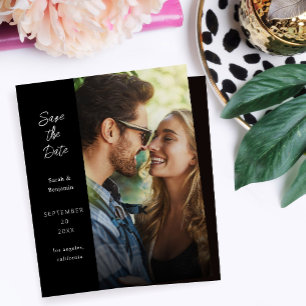 Budget Modernes Foto & Side Save the Date - Schwar