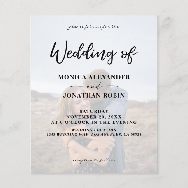 Budget Modernes Foto Vertikal 2 Hochzeiten Flyer (Vorne)