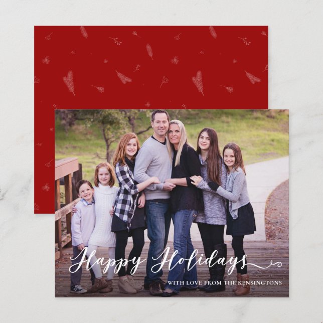 Budget Modernes Happy Holidays Handgeschriebenes F (Vorne/Hinten)