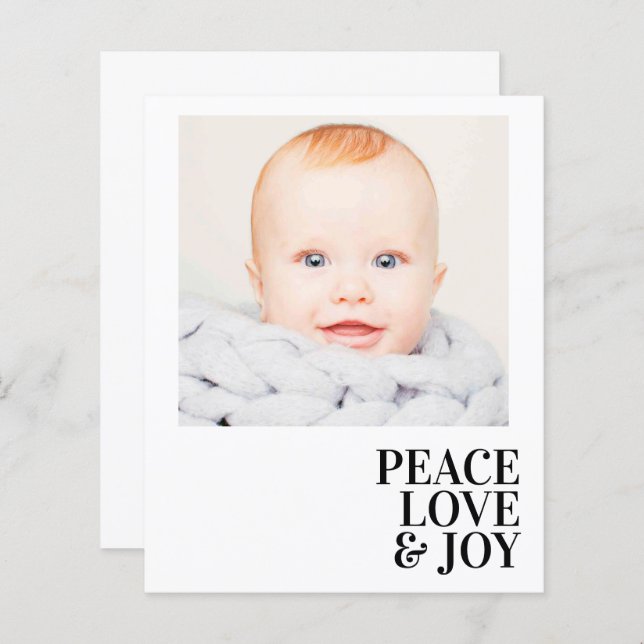Budget Modernes Minimal Peace Liebe Joy Holiday Fo (Vorne/Hinten)