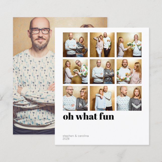 Budget Modernes minimales Collage Holiday Foto (Vorne/Hinten)