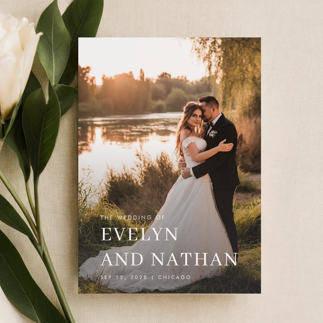 Budget Modernes Minimalistisch Overlay Foto Hochze Einladung (Von Creator hochgeladen)