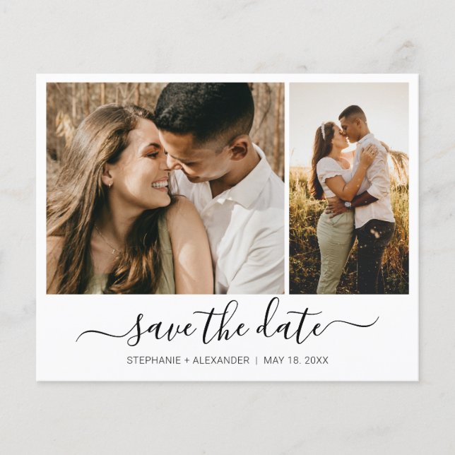 Budget Modernes Typografie-Foto Save the Date Flyer (Vorne)