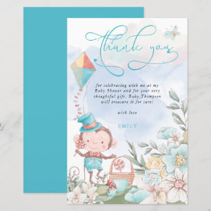 Budget Monkey Boy Baby Dusche Picnic Vielen Dank